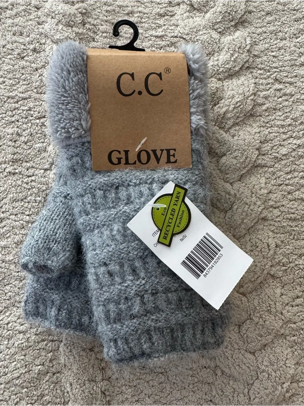 C.C Light Melange Grey Fingerless Eco Friendly Gloves